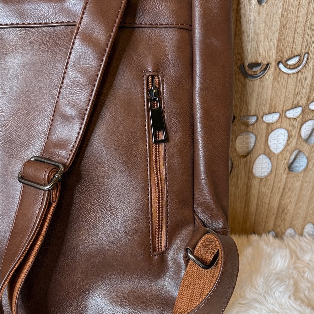 Tan Leather Backpack - Picture 7 of 11